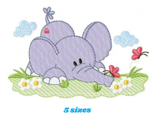 Elephant embroidery designs - Animal embroidery design machine embroidery pattern - Baby boy embroidery file - digital file instant download