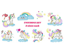Load image into Gallery viewer, Unicorn embroidery designs - Baby girl embroidery design machine embroidery pattern - unicorns embroidery file instant download digital file
