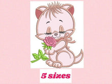 Carica l&#39;immagine nel visualizzatore di Gallery, Cat embroidery design - Kitty embroidery designs machine embroidery pattern - Pet embroidery file - baby girl embroidery cat applique design
