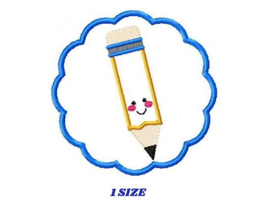 Pencil embroidery designs -  School Tag embroidery - Pencil applique tag embroidery design machine embroidery pattern - instant download pes Marcia Embroidery
