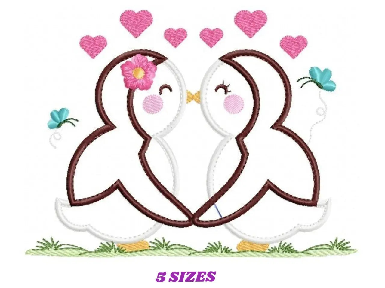 Penguin embroidery design - Animal embroidery designs machine embroidery pattern - love embroidery file - valentines Penguin applique design Marcia Embroidery