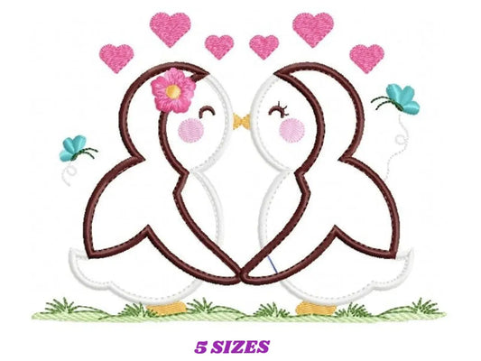 Penguin embroidery design - Animal embroidery designs machine embroidery pattern - love embroidery file - valentines Penguin applique design Marcia Embroidery