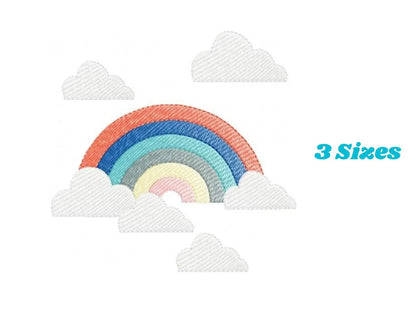 Cloud embroidery design - Rainbow embroidery designs machine embroidery pattern - Baby girl embroidery file - digital download sky rainbow Marcia Embroidery
