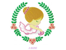 Load image into Gallery viewer, Ballerina embroidery designs - Ballet embroidery design machine embroidery pattern - baby girl embroidery - ballerina applique laurel frame
