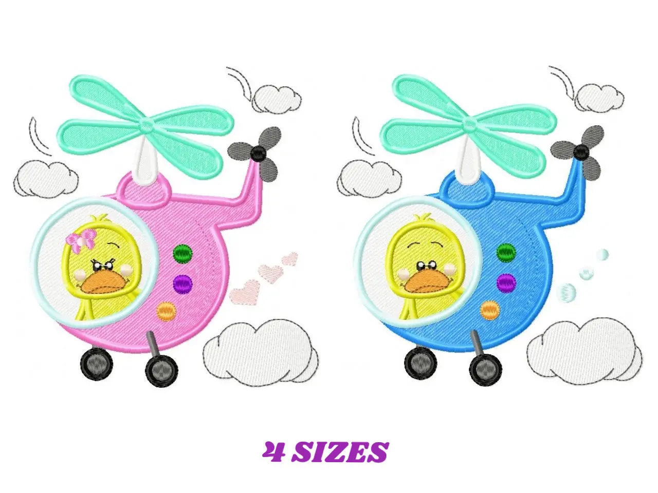 Helicopter embroidery designs - Duck embroidery design machine embroidery pattern - Chopper embroidery Pilot duck design boy embroidery file Marcia Embroidery