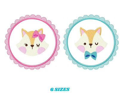Fox embroidery designs - Red Fox embroidery design machine embroidery pattern - frame embroidery baby girl embroidery file - boy Fox Design Marcia Embroidery