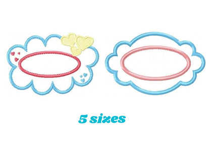 Frame embroidery designs - Shape Applique Design Border Embroidery Machine embroidery design - monogram frame - intant download - baby girl Marcia Embroidery