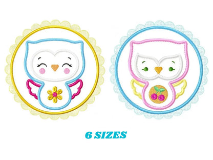 Owl embroidery design - Birds embroidery design machine embroidery pattern - Kitchen embroidery file - owl applique design with frame Marcia Embroidery