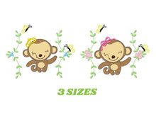 Cargar imagen en el visor de la galería, Monkey embroidery designs - Safari embroidery design machine embroidery pattern - Animal embroidery file - instant download newborn nursery
