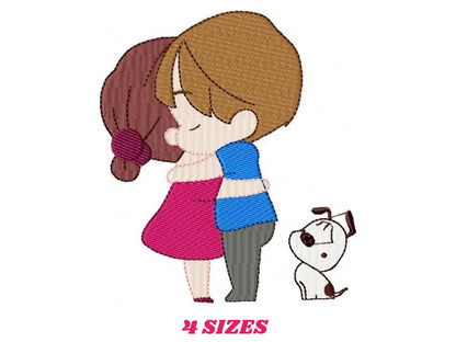 Couple embroidery designs - Valentines embroidery design machine embroidery pattern - instant download - boy girl embroidery wedding design Marcia Embroidery