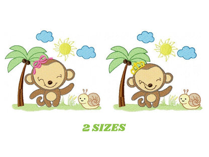 Safari embroidery designs - Monkey embroidery design machine embroidery pattern - Animal embroidery file - animals embroidery forest animals