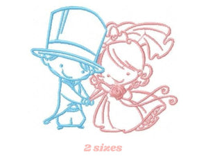 Couple embroidery designs - Wedding embroidery design machine embroidery pattern - instant download boy embroidery girl embroidery wedding