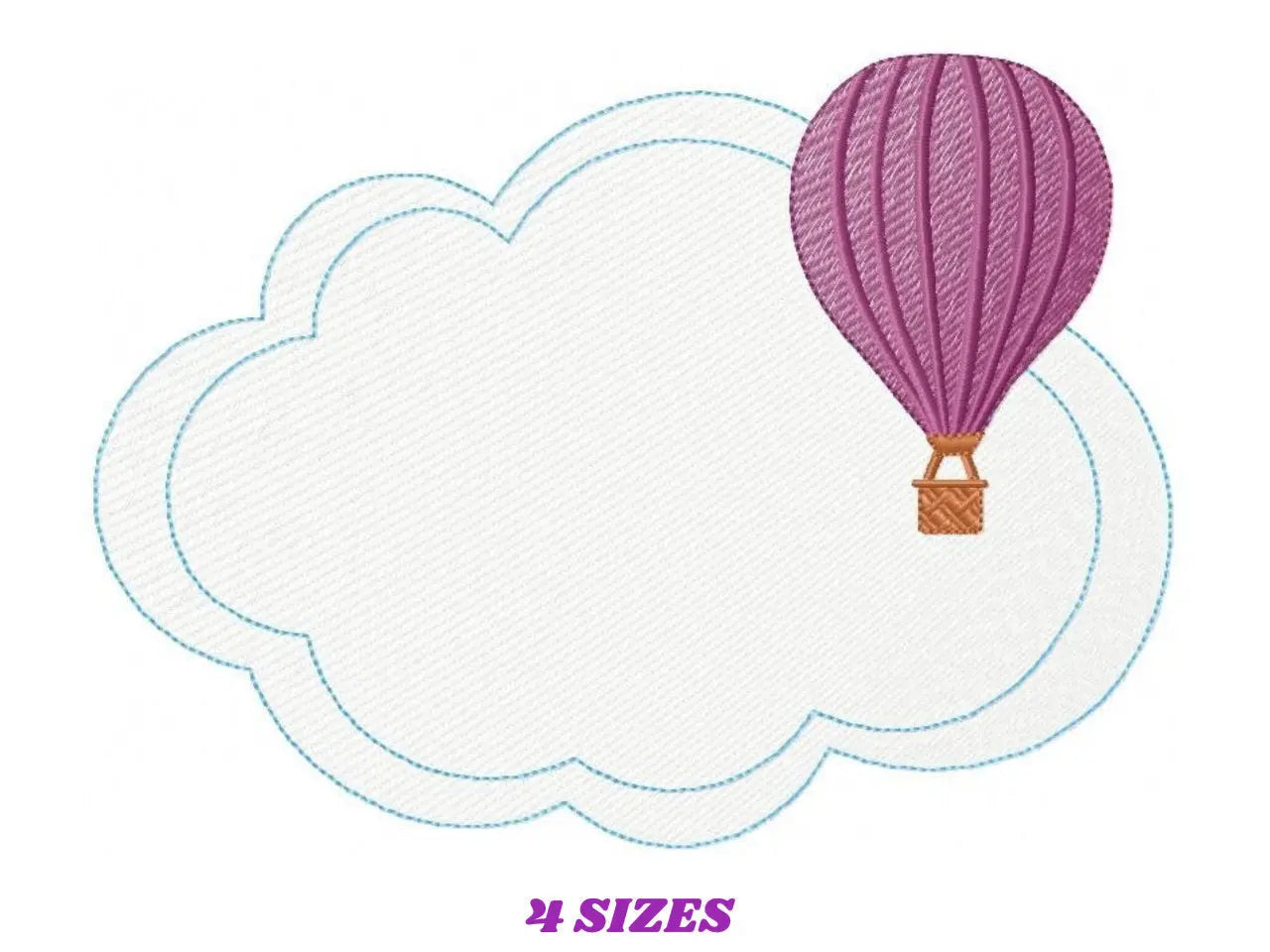 Balloon embroidery designs - Hot air balloon embroidery design machine embroidery pattern - Cloud embroidery Frame embroidery balloon design Marcia Embroidery