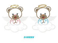 Carica l&#39;immagine nel visualizzatore di Gallery, Angel embroidery designs - Teddy bear embroidery design machine embroidery pattern - Angel bear applique design - instant download baby boy
