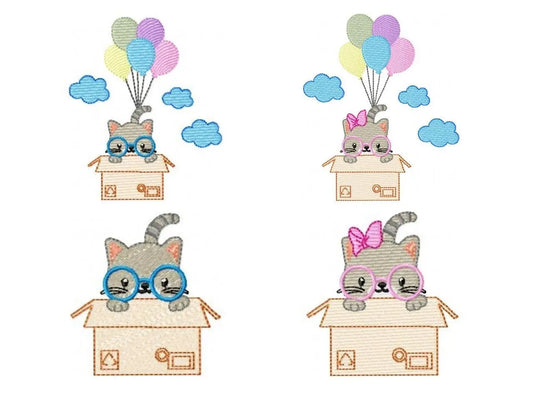 Cat embroidery design - Animal embroidery designs machine embroidery pattern - Kitty embroidery file - baby girl applique design download Marcia Embroidery