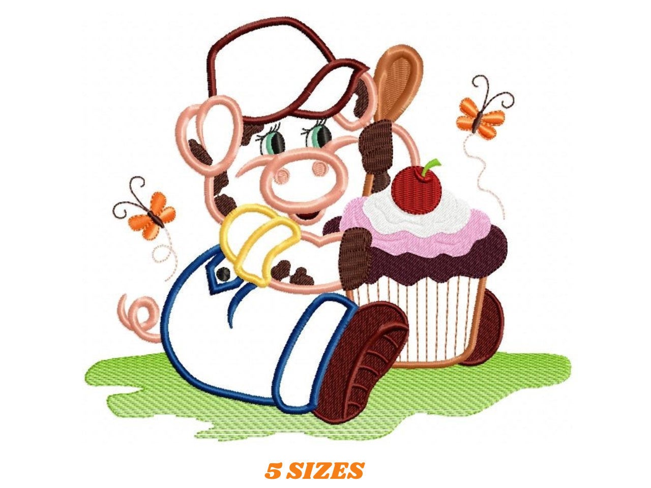 Pig embroidery design - Cooker embroidery designs machine embroidery pattern - Kitchen embroidery file - pig applique design download