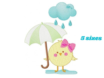 Chick embroidery designs - Chicken embroidery design machine embroidery pattern - instant digital download - baby girl embroidery file rain Marcia Embroidery
