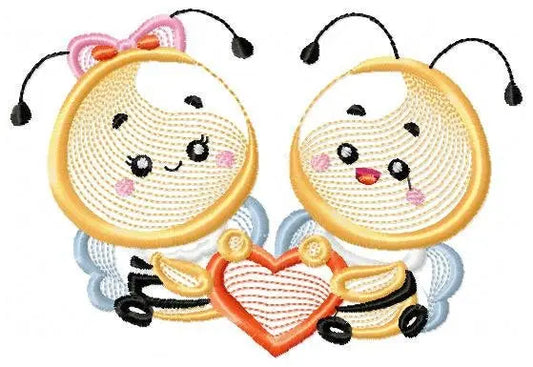 Bee embroidery design - Bees embroidery designs machine embroidery pattern - love embroidery file - girl embroidery Bee couple embroidery Marcia Embroidery