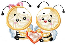 Load image into Gallery viewer, Bee embroidery design - Bees embroidery designs machine embroidery pattern - love embroidery file - girl embroidery Bee couple embroidery
