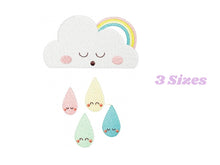 Carica l&#39;immagine nel visualizzatore di Gallery, Cloud embroidery design - rainbow embroidery design machine embroidery pattern - baby embroidery file - burp bib toddler instant download
