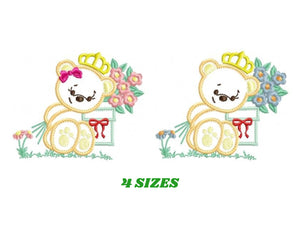 Bear embroidery designs - Baby Boy embroidery design machine embroidery pattern - Female bear embroidery file - Bear applique design digital