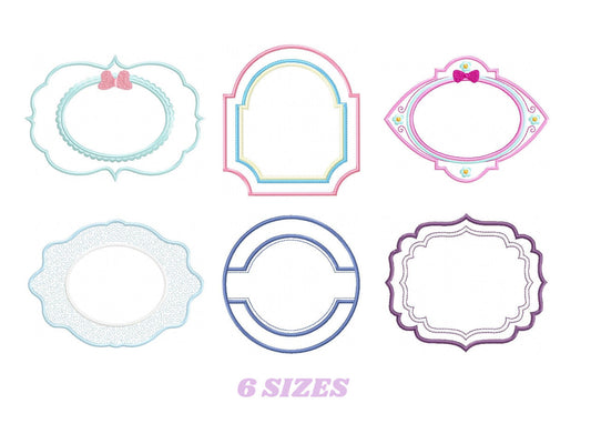 Frame embroidery designs set - Frame Applique Design Shape Embroidery Machine embroidery pattern - monogram quilt instant download digital