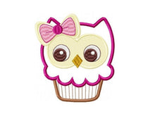 Cargar imagen en el visor de la galería, Owl embroidery designs - Bird embroidery design machine embroidery pattern - instant download owl applique design - girl embroidery cupcake
