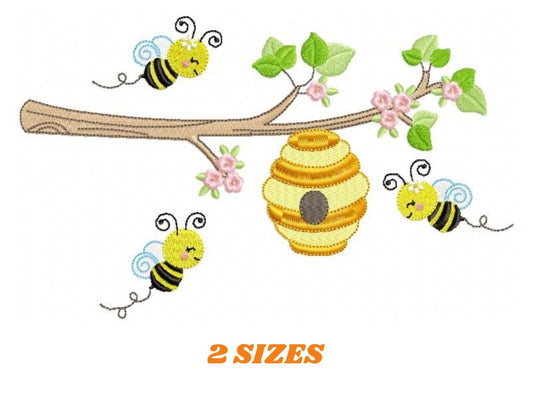 Bee embroidery design - Beehive embroidery designs machine embroidery pattern - Kitchen embroidery file - bee hive embroidery beekeeping