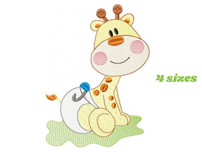 Baby Giraffe embroidery design - Animal embroidery designs machine embroidery pattern - boy embroidery file - girl embroidery toddler diaper