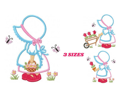 Sunbonnet embroidery designs - Sunbonnet Sue embroidery design machine embroidery pattern - sunbonnet applique design - Kitchen embroidery