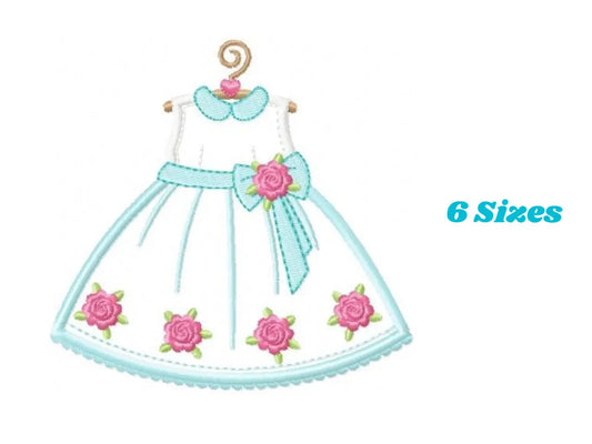 Dress embroidery designs - Gown embroidery design machine embroidery pattern - baby girl embroidery file - Dress applique design hanger Marcia Embroidery