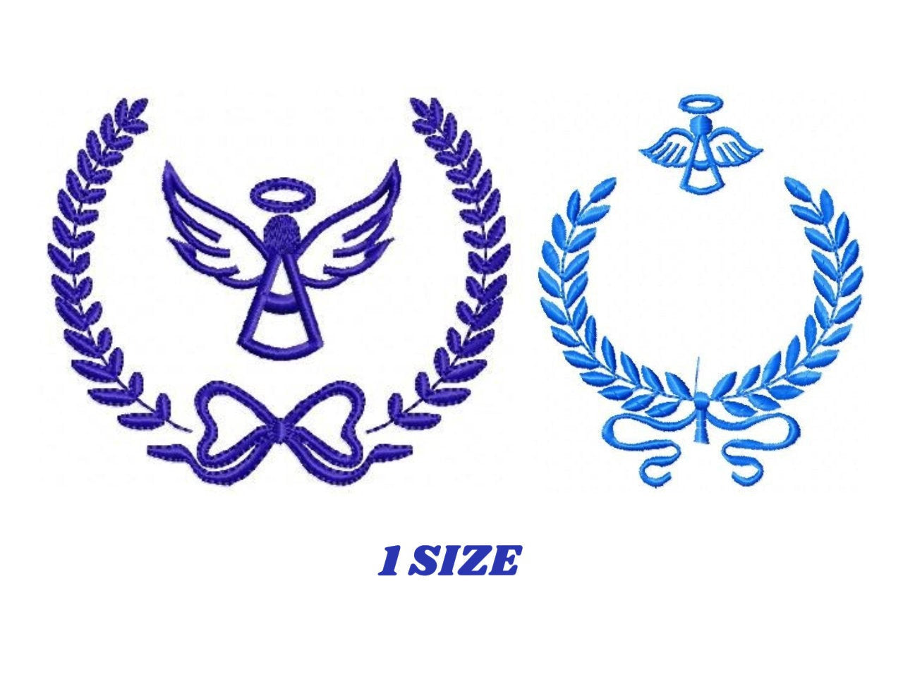 Laurel with Crown embroidery designs - Laurel Wreath with angel wings embroidery design machine embroidery pattern - instant download pes