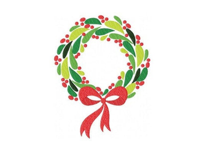 Xmas Wreath embroidery designs - Holly Wreath embroidery design machine embroidery pattern - Christmas Wreath embroidery file download