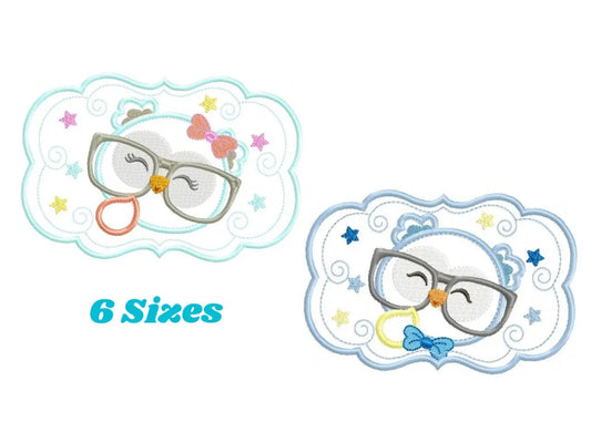 Owl embroidery design - Owl with glasses embroidery design machine embroidery pattern - Nursery embroidery file - owl applique teacher Marcia Embroidery