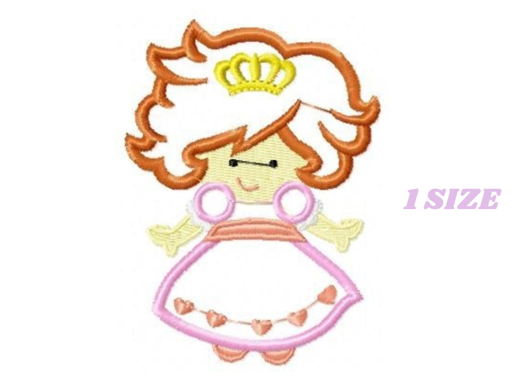 Queen embroidery designs - Princess embroidery design machine embroidery pattern - Princess applique design queen applique girl baby newborn