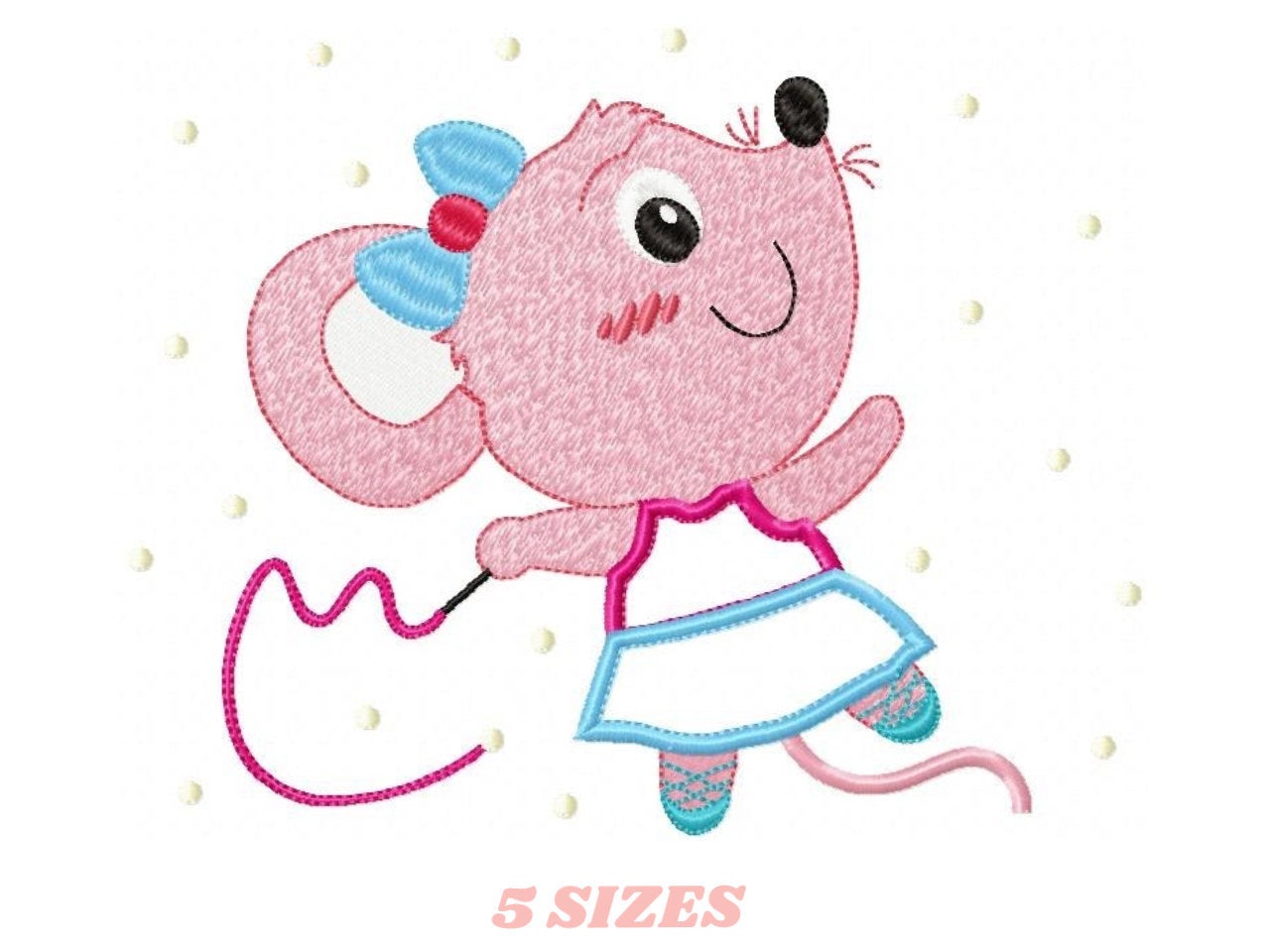 Mouse embroidery design - Rat embroidery designs machine embroidery pattern - animal embroidery file - girl embroidery mouse design download