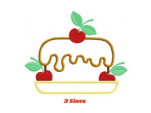 Cargar imagen en el visor de la galería, Cake embroidery design - Dessert embroidery design machine embroidery pattern - Kitchen towel embroidery file - Pie applique design
