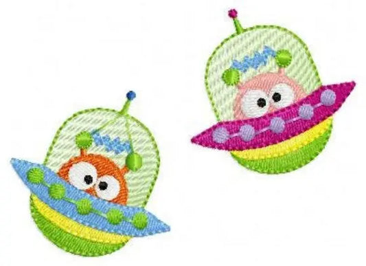 Spaceship embroidery designs - UFO embroidery design machine embroidery pattern - alien design instant download - Space embroidery file ET Marcia Embroidery