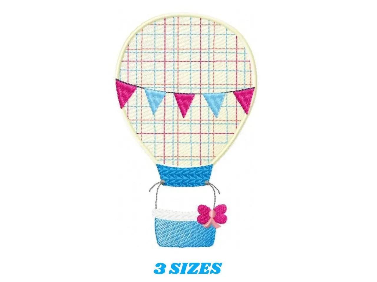 Balloon embroidery designs - Hot air balloon embroidery design - machine embroidery pattern - Sky embroidery file instant digital download Marcia Embroidery