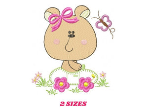 Bear embroidery designs - Teddy embroidery design machine embroidery pattern - Mama bear in a car embroidery file - digital instant download