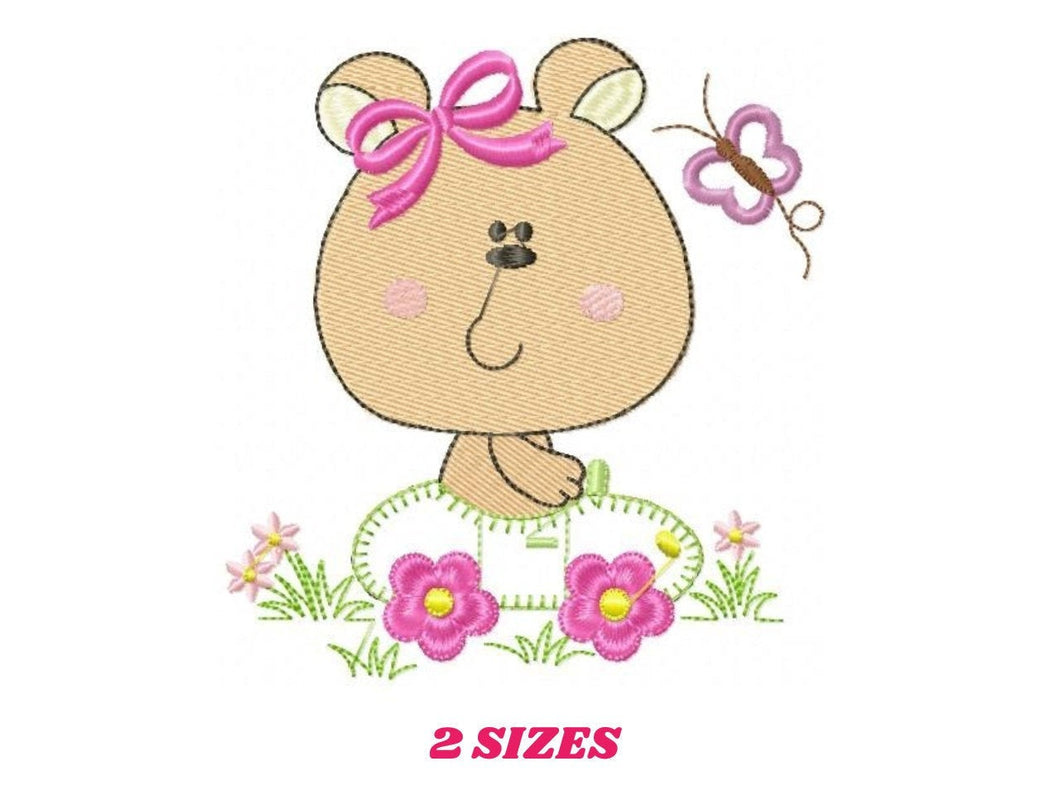 Bear embroidery designs - Teddy embroidery design machine embroidery pattern - Mama bear in a car embroidery file - digital instant download