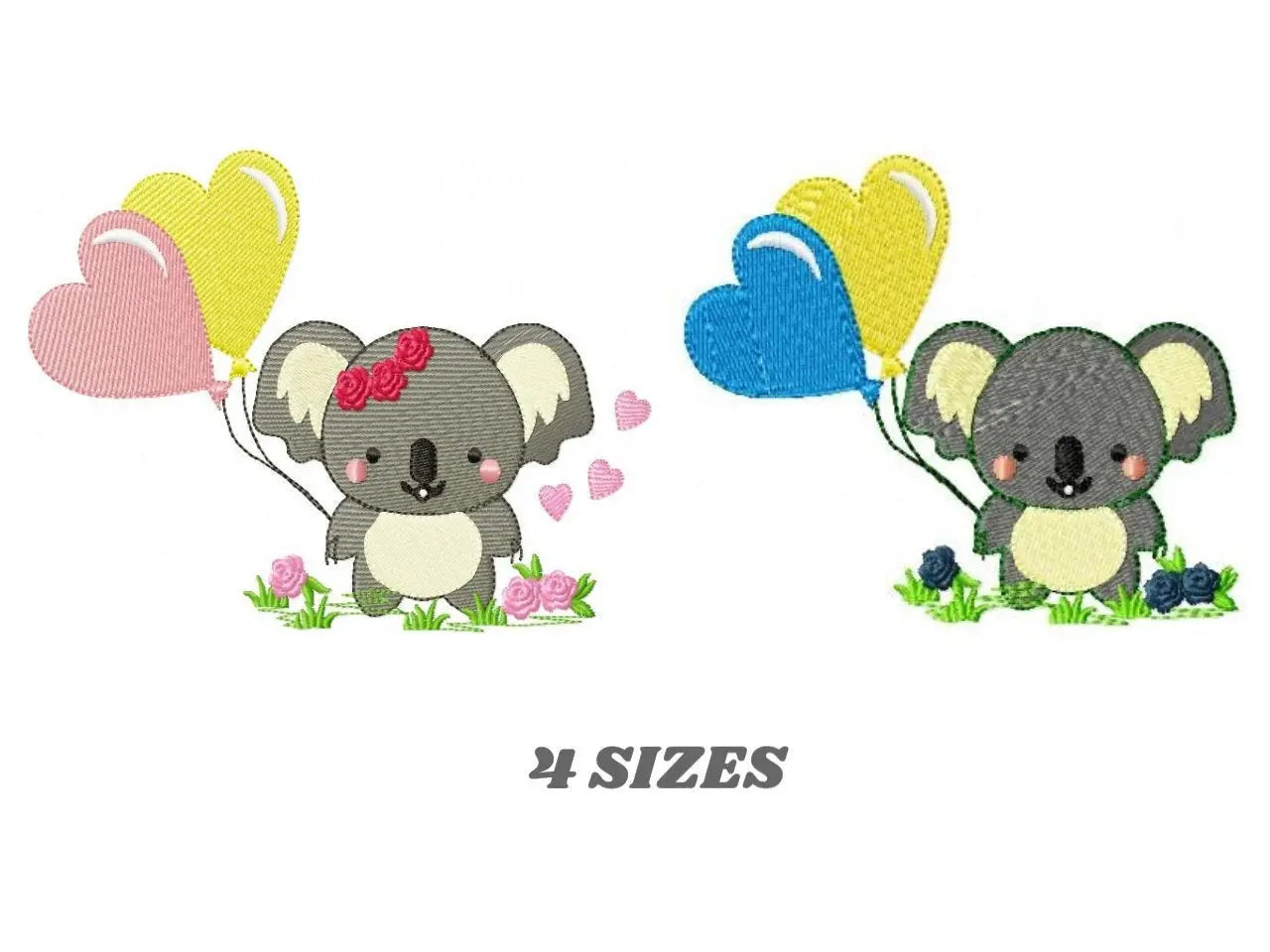 Koala Bear embroidery design - Koalas with balloon embroidery designs machine embroidery pattern - Animal embroidery file - instant download Marcia Embroidery