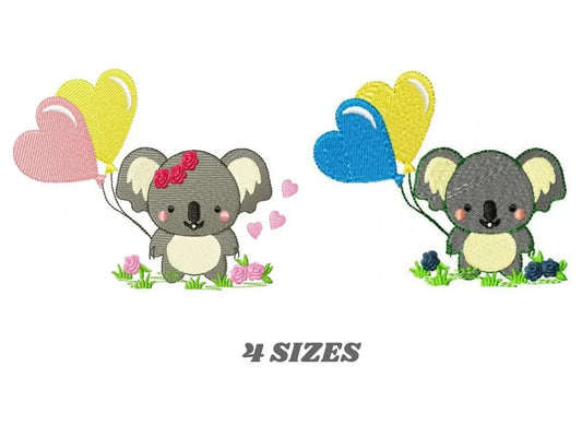 Koala Bear embroidery design - Koalas with balloon embroidery designs machine embroidery pattern - Animal embroidery file - instant download Marcia Embroidery