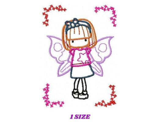 Fairy embroidery designs - Baby girl embroidery design machine embroidery pattern - Angel embroidery file fairy design - butterfly design