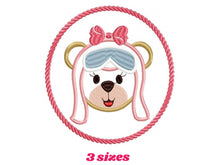 Cargar imagen en el visor de la galería, Pilot Bear embroidery designs - Frame embroidery design machine embroidery pattern - Female pilot bear embroidery file  baby girl embroidery
