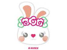 Load image into Gallery viewer, Bunny embroidery design - Rabbit embroidery designs machine embroidery pattern - baby girl embroidery file kid - female rabbit with flowers
