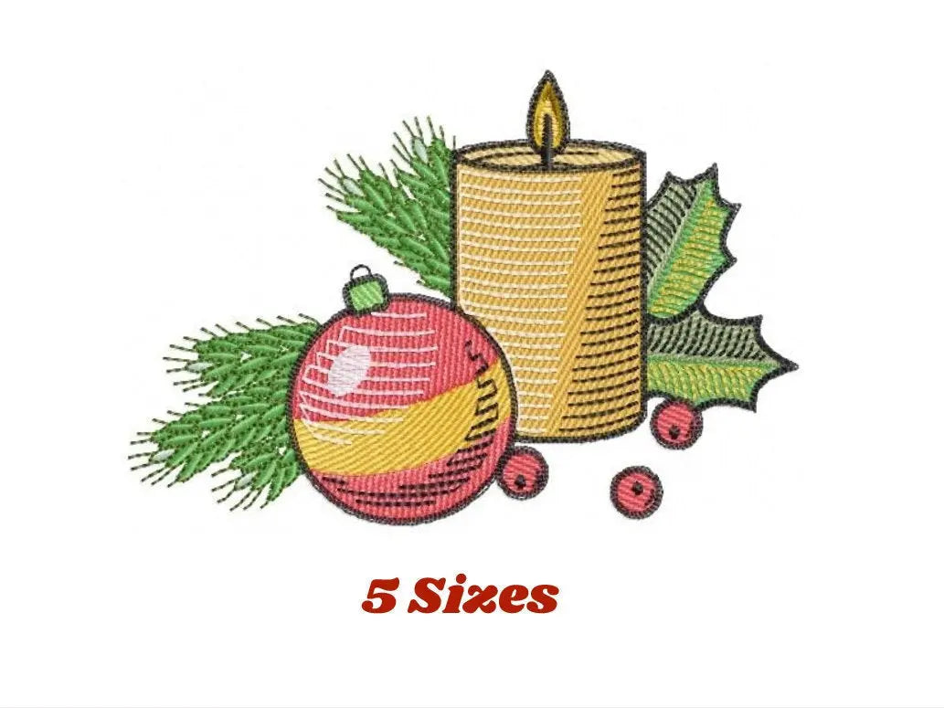 Xmas Candle embroidery designs - Christmas ornament embroidery design machine embroidery pattern - Religious embroidery - instant download Marcia Embroidery
