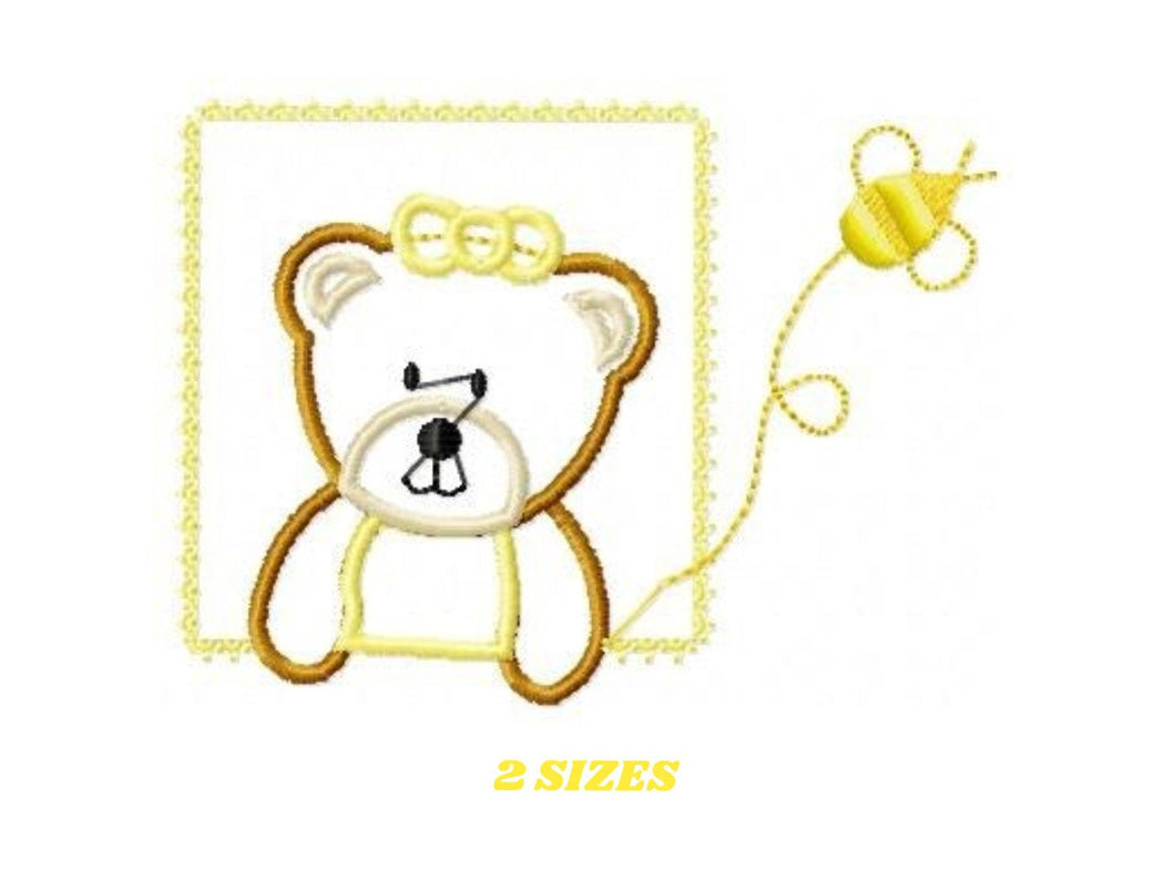 Bear embroidery designs - Teddy embroidery design machine embroidery pattern - Frame bear embroidery bear applique design - instant download