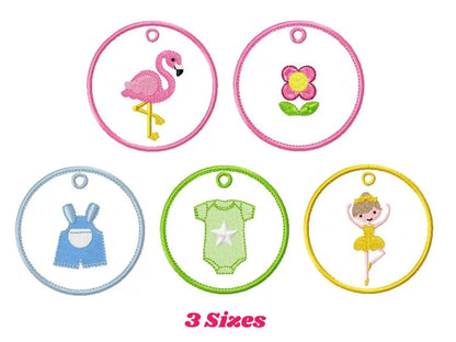 Tags embroidery designs - Tag embroidery design machine embroidery pattern - Baby Girl embroidery - School Luggage Baggage embroidery file Marcia Embroidery