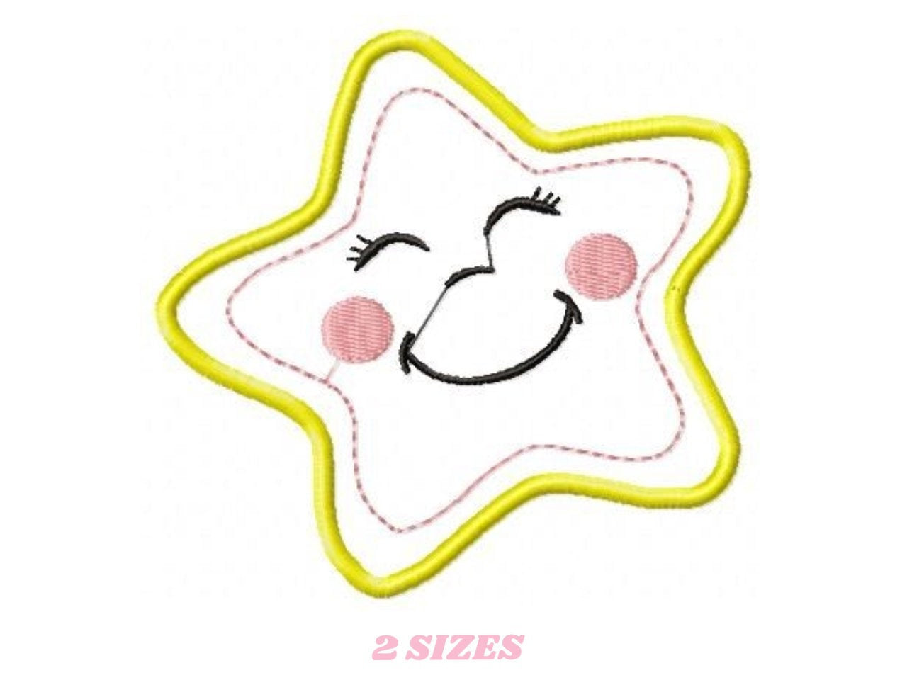 Star with face embroidery design machine embroidery pattern - Star applique design - Boy baby girl embroidery - instant digital download pes